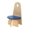 ado Apollo kinderstoel in naturel hout met blauwe zitting