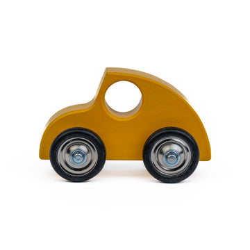 houten auto sport geel